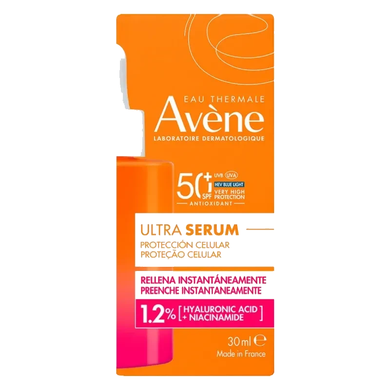 Avène Protector Solar Facial en Sérum FPS 50+ con Efecto Rellenador  30 ml