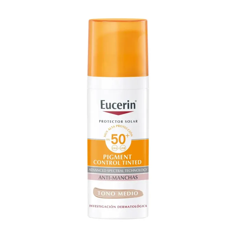 Protector Solar Eucerin FPS 50+ Pigment Control Anti-Manchas Tono Medio Crema-Gel 50 Ml