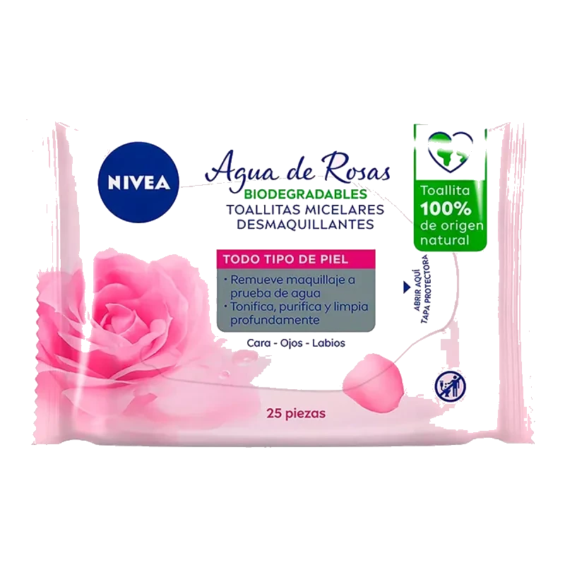 TAS MIC DESMAQ NIVEA AGUA ROSAS 25