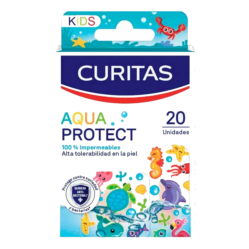 Curitas Kids Venditas Adhesivas Aqua Protect 100% Impermeables 20 Unidades