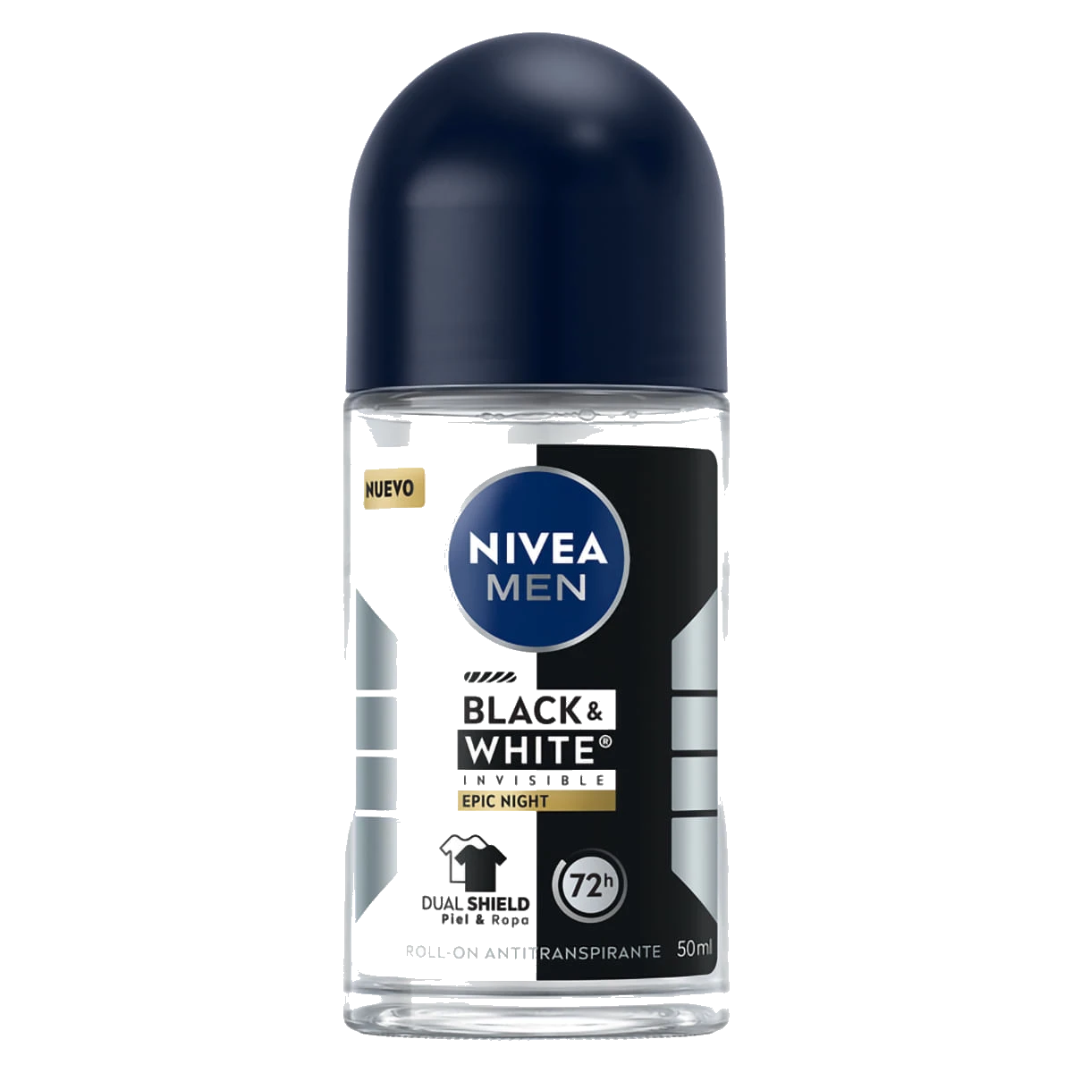 Nivea Black&White Invisible Epic Night Dual Shield Piel & Ropa Roll-On Antitranspirante