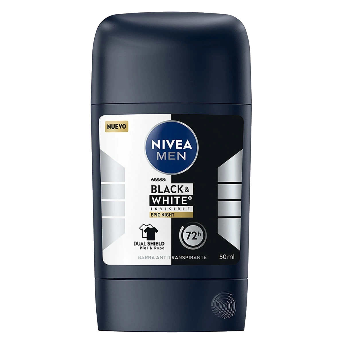Nivea Black&White Invisible Epic Night Dual Shield Piel & Ropa Barra Antitranspirante