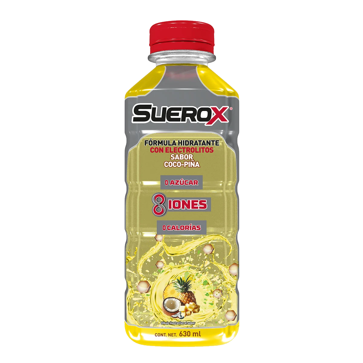 Suerox Envase Con Fórmula hidratante Sabor Coco/Piña De 630 ml.