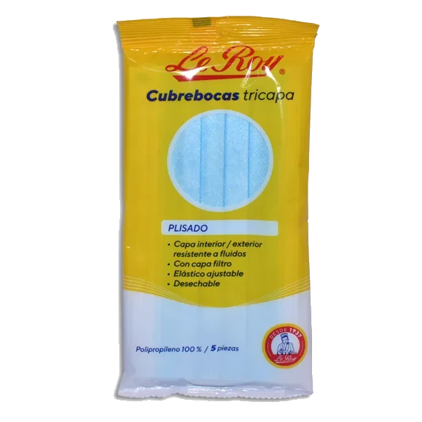 CUBREBOCAS PLISADO AZUL LEROY