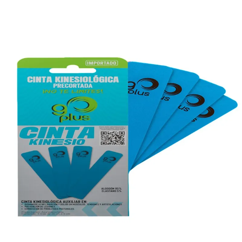 CINTA KINESI GO PLUS AZUL 4 TIRAS