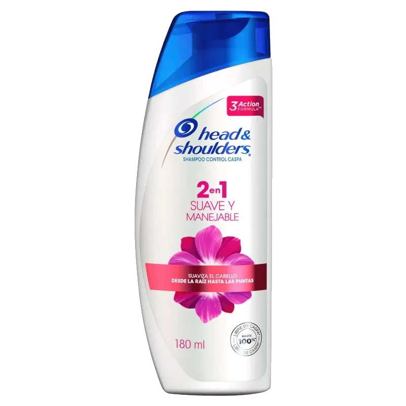 SHAMPOO HEAD & SHOULDERS SUAVE Y MANEJABLE 2/1 180ML. *P&G*