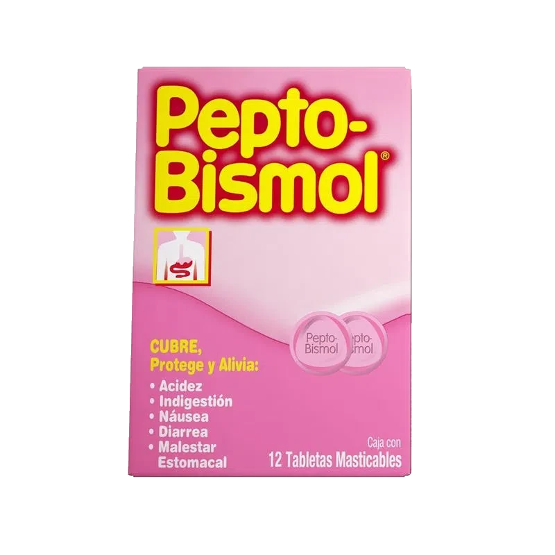 PEPTO BISMOL 262.4MG TAB MAST C/12 *P&G*
