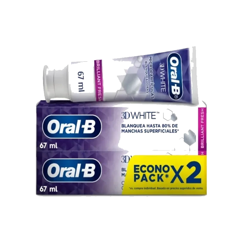 Pasta Dental Oral B 3DW Brillian Fresh 67 ml 2 Pack