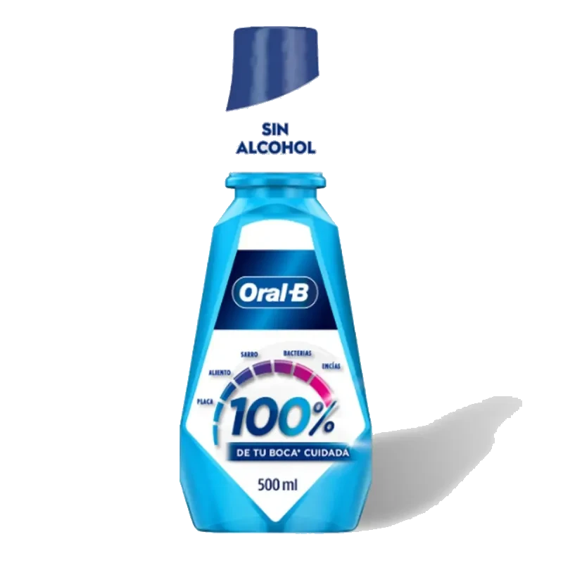 Enjuague Bucal Oral-B 100% Sabor Menta De  500 ml
