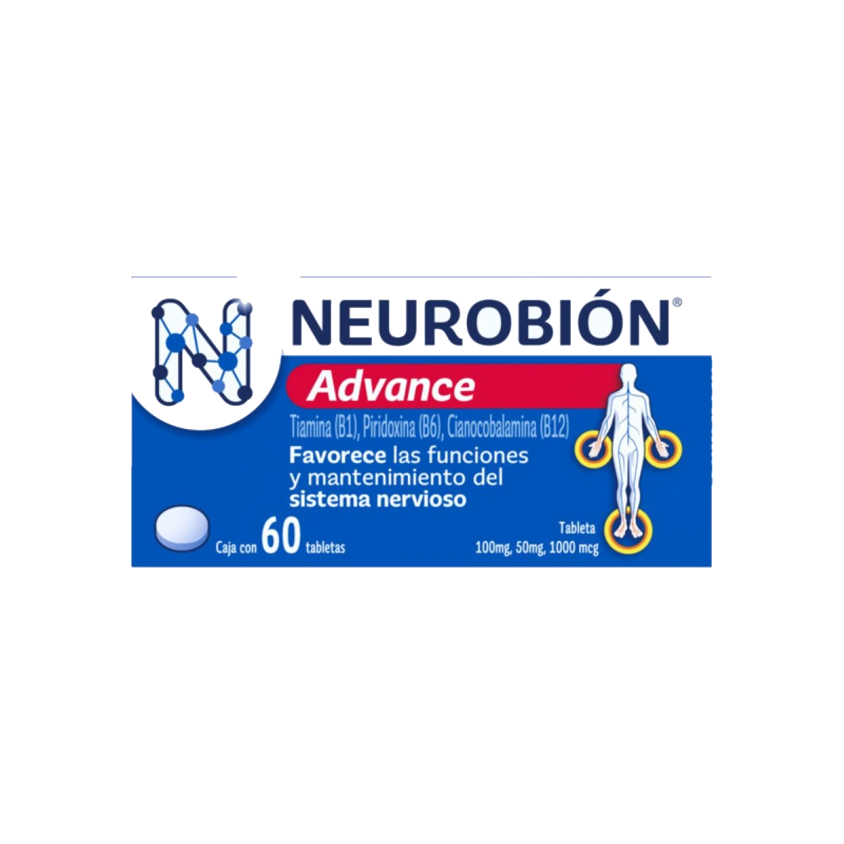 Neurobion 100mg/50mg/1000mcg Advance Con 60 Tabletas