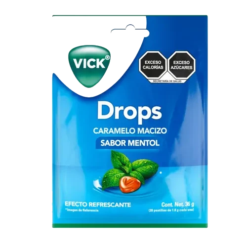 Pastillas De Caramelo Vick Drops Sabor Mentol 20 Piezas