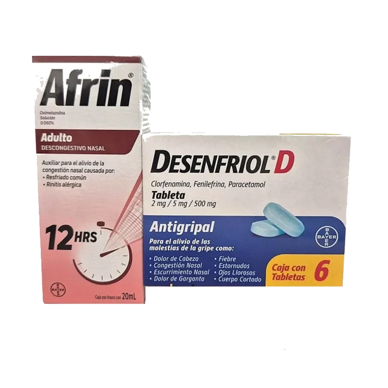 2 Pack Afrin Adulto Solución + Desenfriol D Tabletas