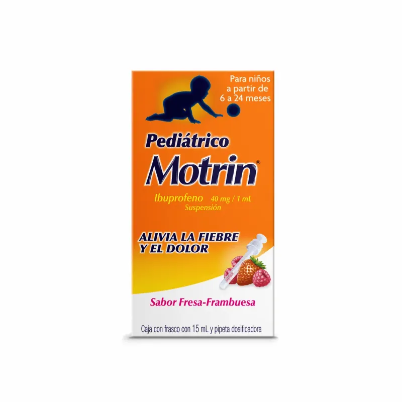 Motrin Pediátrico Fresa Frambuesa Gotas 15 ml + Pipeta Dosificadora