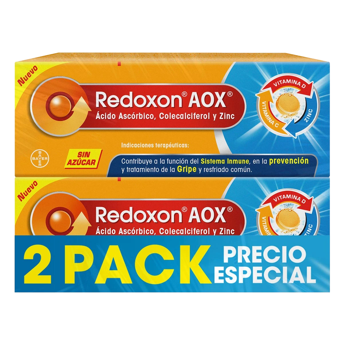 2 Pack Redoxon Aox Taef Tube Con 10 Tabletas