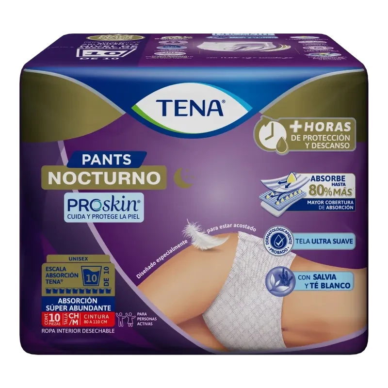 Tena Pants Nocturno Ropa Interior Desechable Talla M 10 Piezas