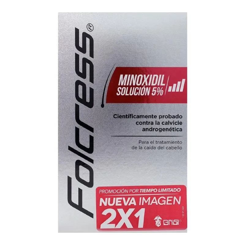Folcress 3 Pack Tratamiento Minoxidil 5% Frasco 60 ml