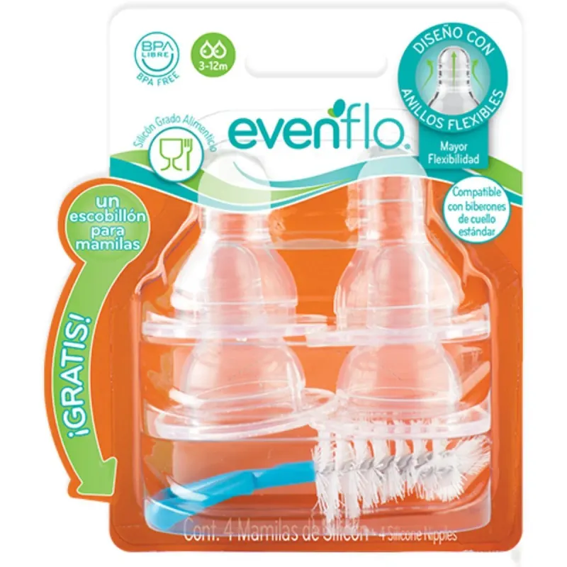 MAMILA EVENFLO CLAS3-12M 4PZ+ESCOB