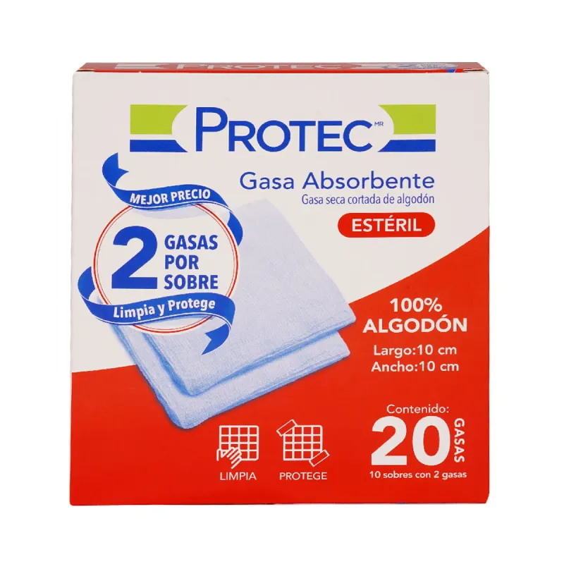 GASA PROTEC ESTERIL 20 GASAS 10X10 CM