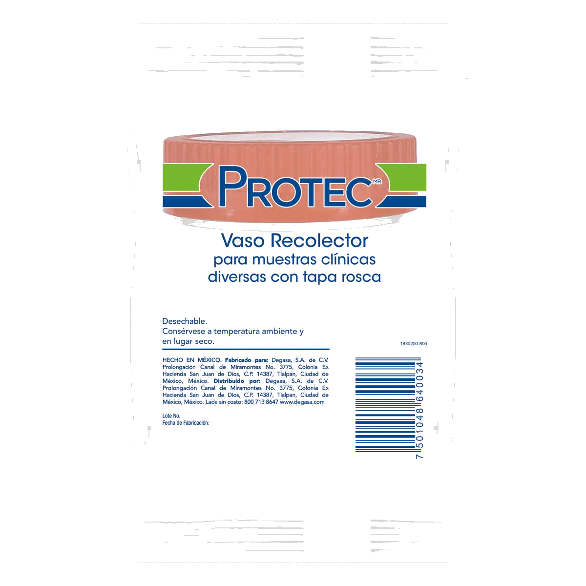Vaso Protec Copro 100 Ml Pieza