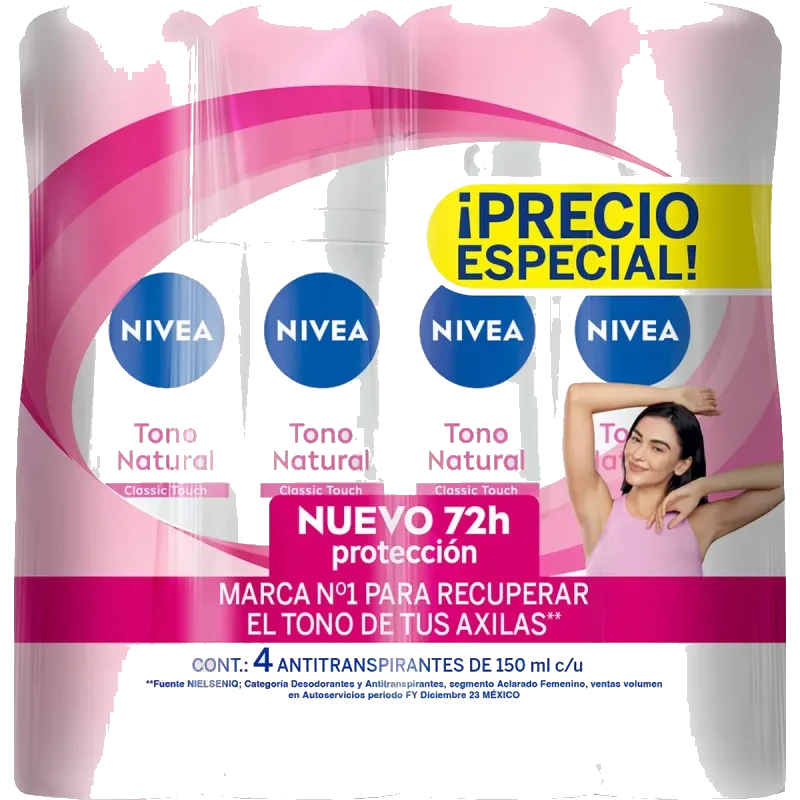 CUADRI-PACK NIVEA TONO NATURAL 150ML.*BDF*