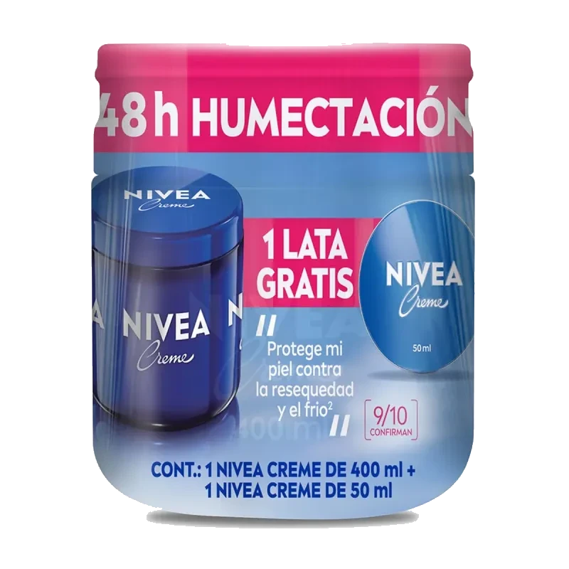 Crema Nivea Tarro  Body Hidratante Piel Normal 400 ml + Lata De 50 ml