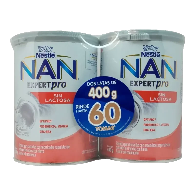 Fórmula Infantil NAN Expert Pro Sin Lactosa Nacimiento 400 G Dúo Pack