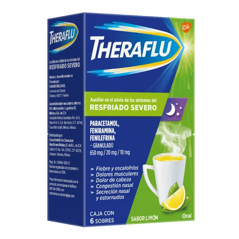 THERAFLU LIMON 6 SOB 650/20/10 MG