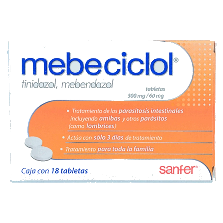 MEBECICLOL (TINIDAZOL/MEBENDAZOL) 18TABS