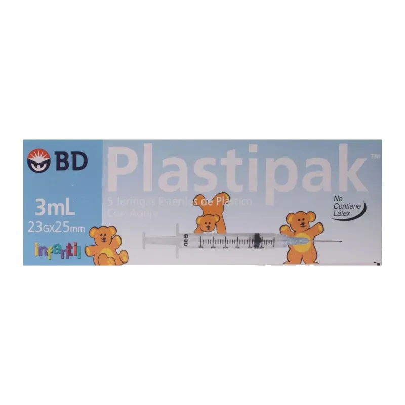 Jeringa Desechable BD 3 Ml 23 G X 32 Mm 5 Piezas