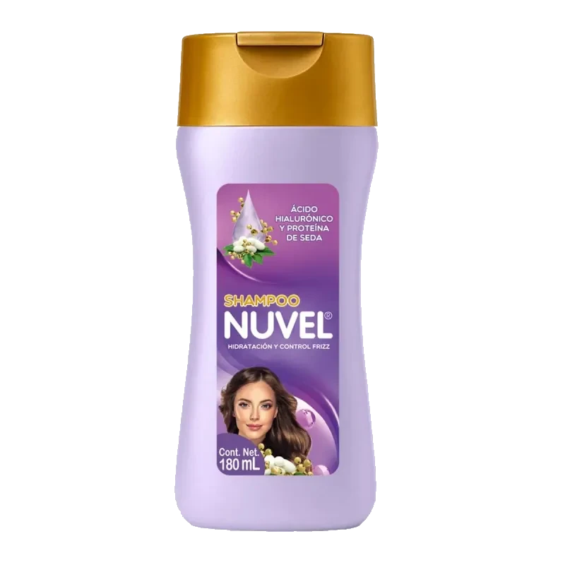 Nuvel Envase Con Shampoo Capilar Ácido Hialurónico Y Proteína De Seda De 180 ml