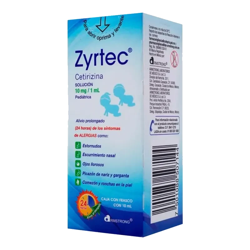Zyrtec 10 Mg / 1 Ml Pediátrico Solución Frasco 10 Ml