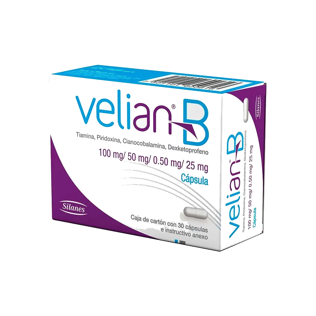 Velian-B 100/50/0.50/25 Mg 30 Capsulas