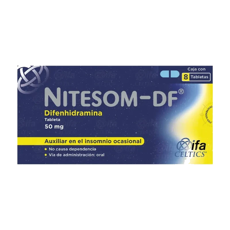 NITESOM-DF IFA Celtics Difenhidramina 50 mg Caja Con 8 Tabletas