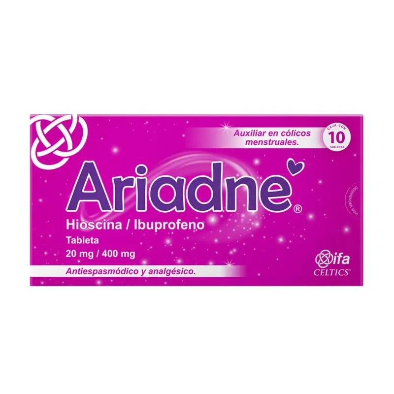 Ariadne Hioscina / Ibuprofeno 20 mg / 400 mg Caja Con 10 Tabletas