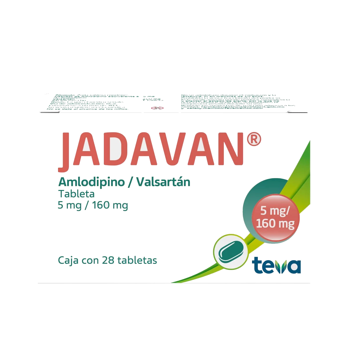 Jadavan Amlodipino/Valsartán 5 Mg/160 Mg