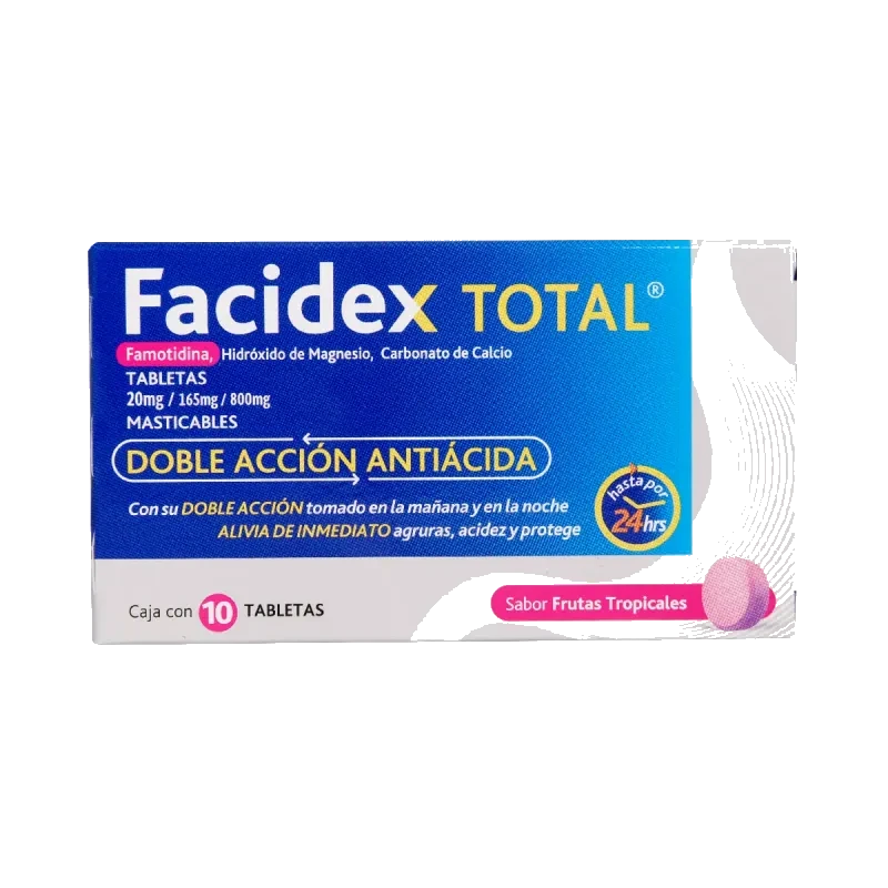 CADP 05-2027 FACIDEX TOTAL 20MG/165MG/800MG TAB C/10 *LIO* FRUTAS TROPICALES