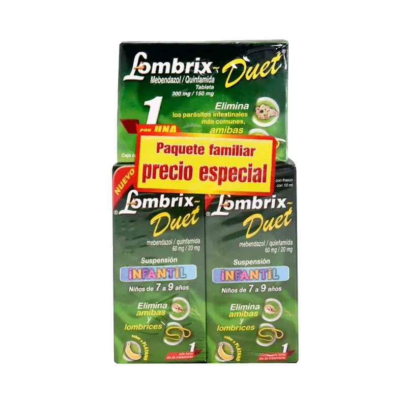 LOMBRIX DUET INF 60/20MG SUSP 10ML C/2 + LOMBRIX DUET 300/150MG TAB C/2 *LIO* *LIO*