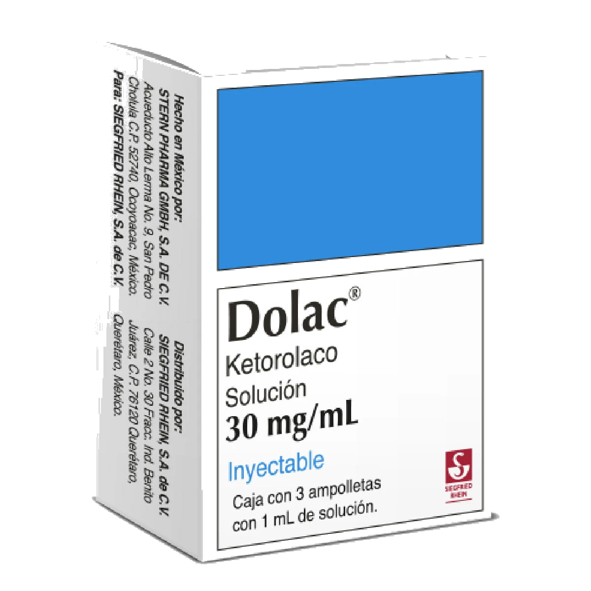 DOLAC 3 AMPOLLETAS 30MG/1ML