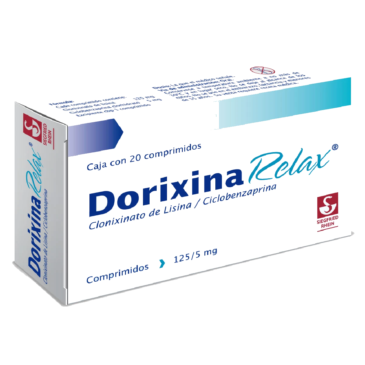 DORIXINA RELAX 20 COMP 125/5MG
