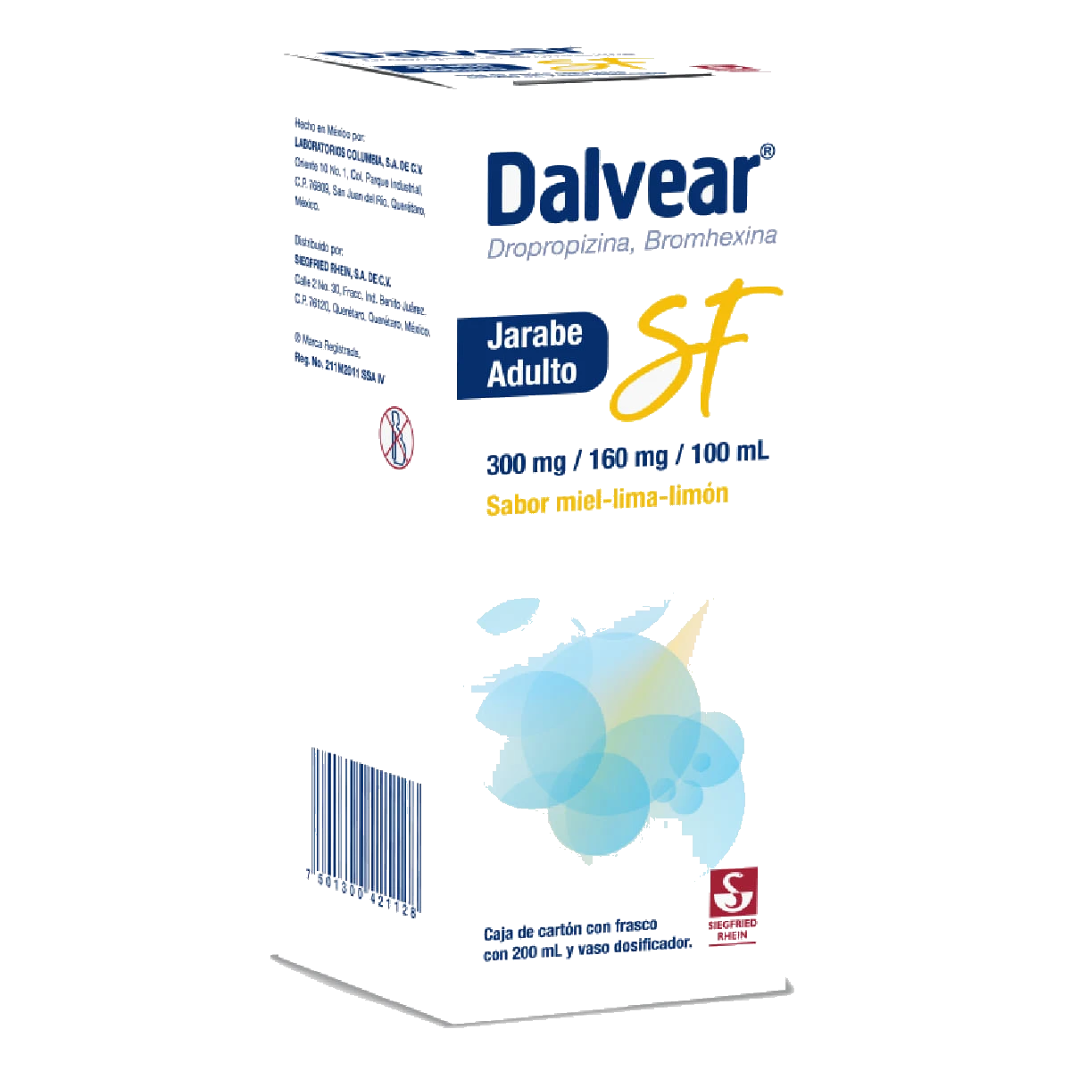 CADP 03-2027 DALVEAR SF AD 300/160MG/100ML JBE 200ML *SGF* SABOR MIEL-LIMA-LIMON