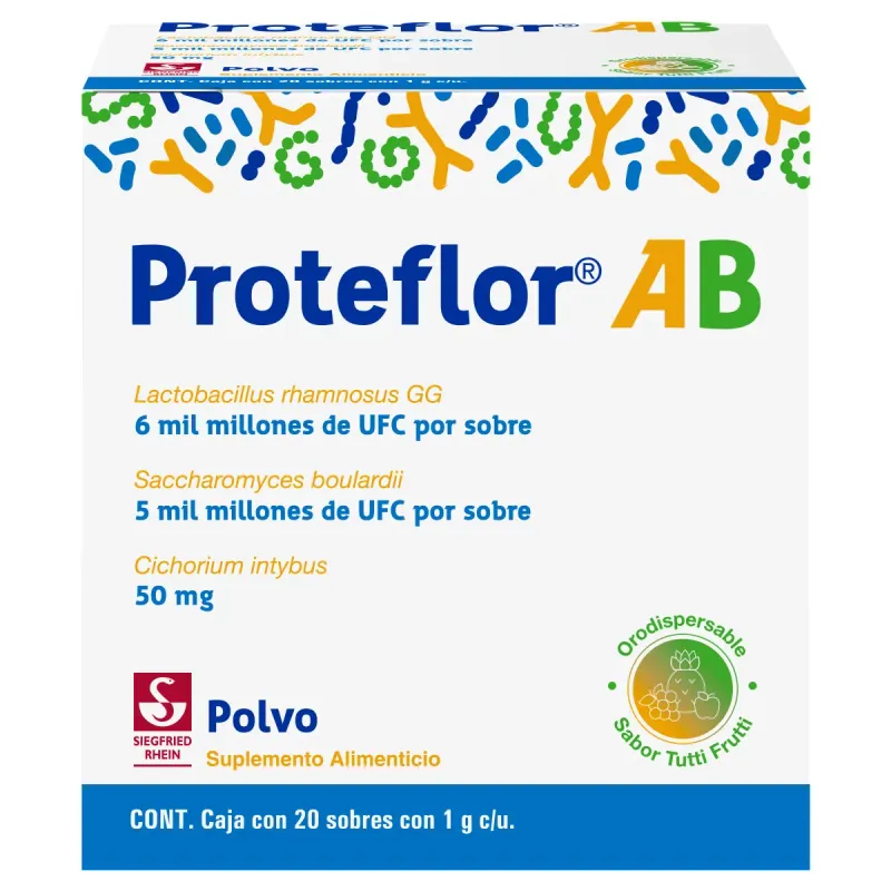 Proteflor AB Suplemento Alimenticio Caja Con 20 Sobres Con Polvo De 1 g