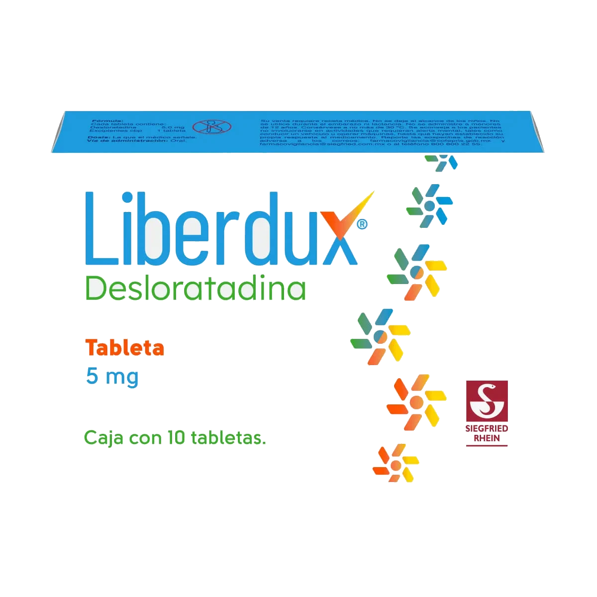 Liberdux Desloratadina Siegfried  Rhein Caja Con 10 Tabletas De 5 mg.