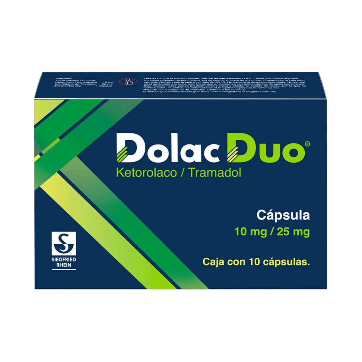DOLAC DUO 10 CAP 10/25 MG