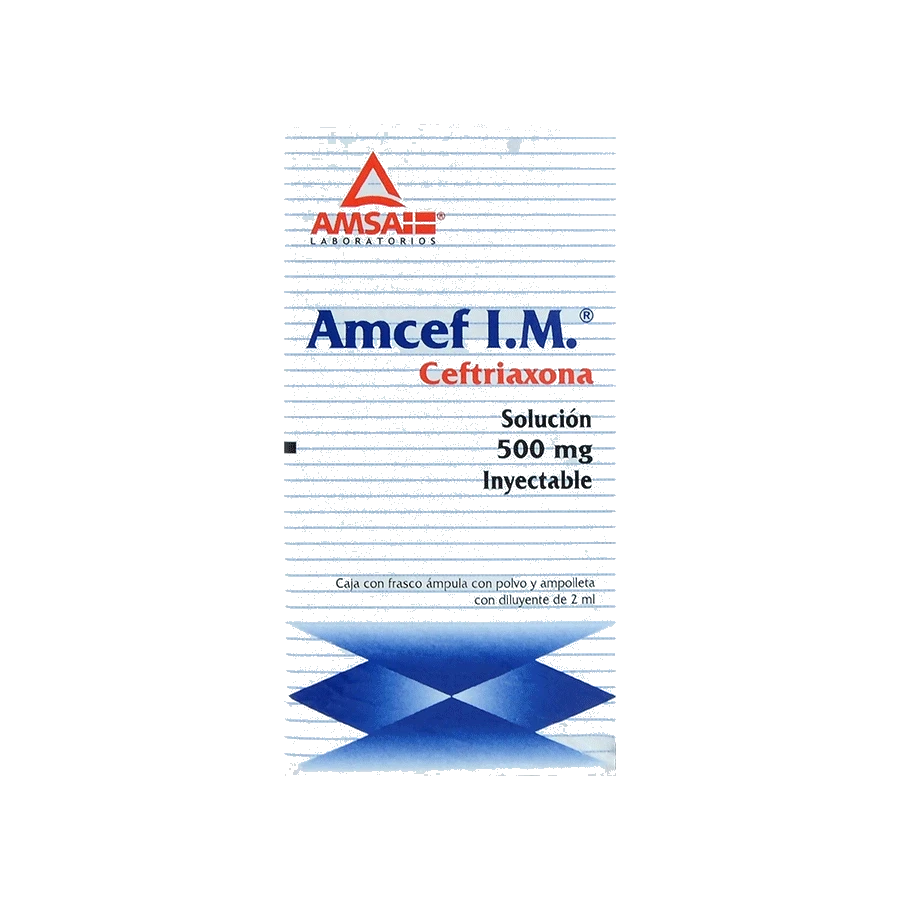 AMCEF IM (CEFTRIAXONA 500MG) 1AMP SOL
