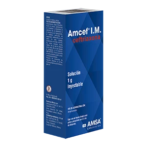 AMCEF IM (CEFTRIAXONA 1G)1AMP SOL