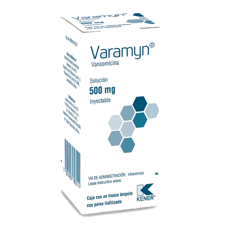 Varamyn Kener Vancomicina 500 Mg Caja Con 1 Frasco Ámpula