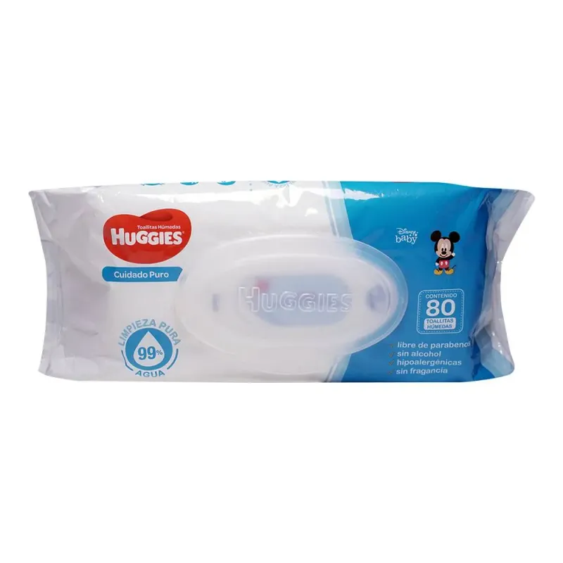 TOALLITAS HUMEDAS HUGGIES CUIDADO PURO C/80 *KCL*