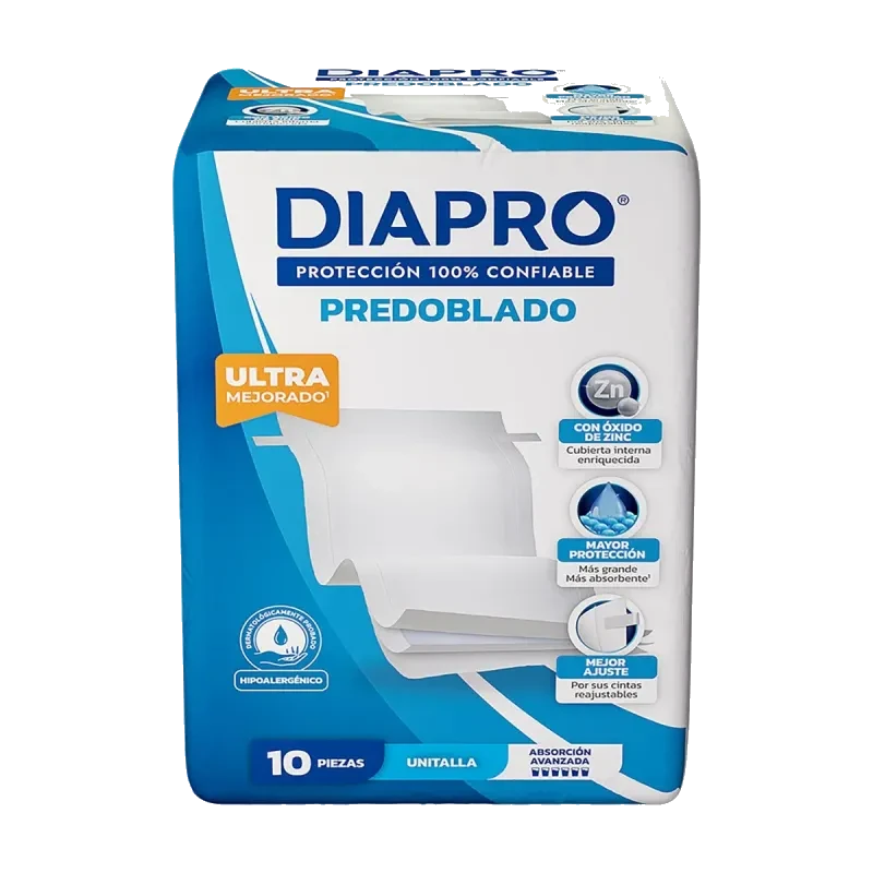 Pañal Diapro Predoblados proteccion confiable Adulto 10 Piezas