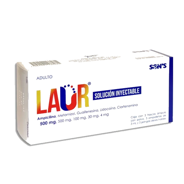 LAUR ADULTO 500/500/100/30/4 MG 3 AMP