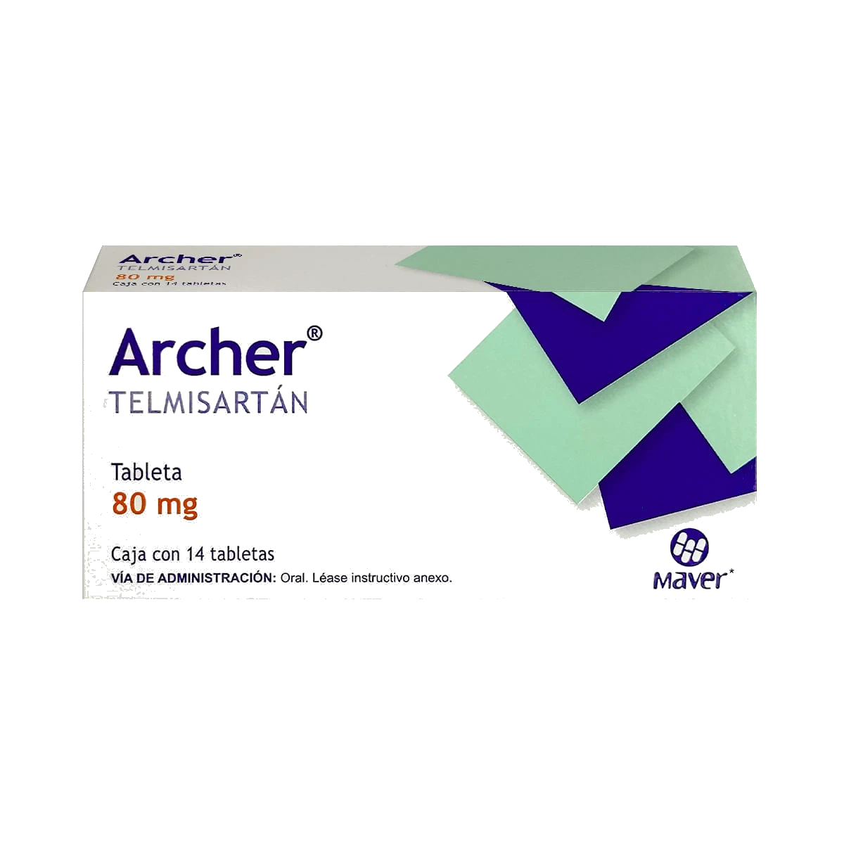 Archer Telmisartán 80 mg Caja Con 14 Tabletas